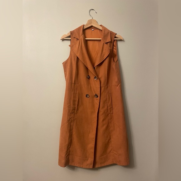 Jackets & Blazers - Vintage long vest/dress, dusty orange, great condition, size S
